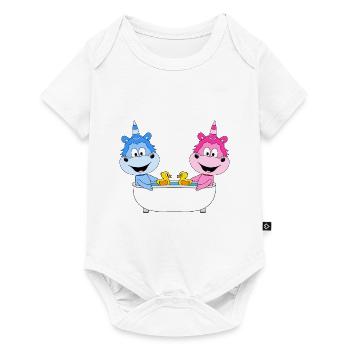 EINHÖRNER - BADEWANNE - LIEBE - LOVE - Baby Premium Kurzarmbody - Weiß - Vorne
