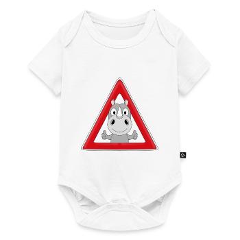 ACHTUNG NASHORN - TIER - TIERISCH - KIND - BABY - Baby Premium Kurzarmbody - Weiß - Vorne