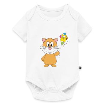 HAMSTER - DRACHE - KITE - DRACHENSTEIGEN - HERBST - Baby Premium Kurzarmbody - Weiß - Vorne