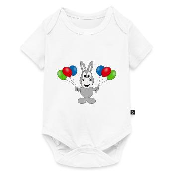 ESEL - LUFTBALLONS - TIER - KIND - BABY - Baby Premium Kurzarmbody - Weiß - Vorne
