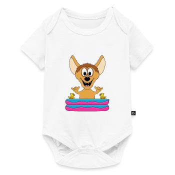 HYÄNE - POOL - PLANSCHBECKEN - TIERISCH - SHAKA - Baby Premium Kurzarmbody - Weiß - Vorne