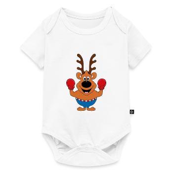 REH - BOXER - TIER - BOXEN - KAMPFSPORT - SPORT - Baby Premium Kurzarmbody - Weiß - Vorne