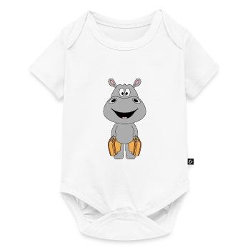 NILPFERD - KOFFER - REISE - URLAUB - AUSWANDERER - Baby Premium Kurzarmbody - Weiß - Vorne
