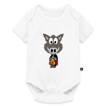 HALLOWEEN - WILDSCHWEIN - TIER - KIND - BABY - Baby Premium Kurzarmbody - Weiß - Vorne