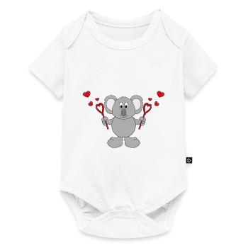 KOALA - LIEBE - LOVE - TIER - KIND - BABY - Baby Premium Kurzarmbody - Weiß - Vorne