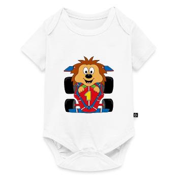 IGEL - AUTORENNEN - AUTO - TIER - KIND - BABY - Baby Premium Kurzarmbody - Weiß - Vorne