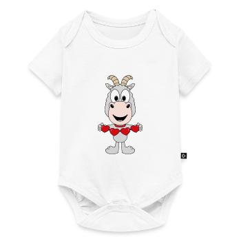 ZIEGE - LIEBE - LOVE - TIER - KIND - BABY - Baby Premium Kurzarmbody - Weiß - Vorne
