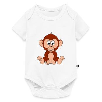 AFFE - TIER - KIND - BABY - TIERISCH - Baby Premium Kurzarmbody - Weiß - Vorne