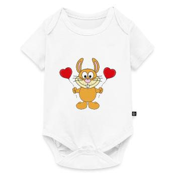 LUFTBALLONS - LIEBE - HASE - TIER - KIND - BABY - Baby Premium Kurzarmbody - Weiß - Vorne