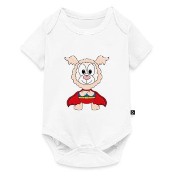 ALPAKA - LAMA - SUPERHELD - TIER - KIND - BABY - Baby Premium Kurzarmbody - Weiß - Vorne