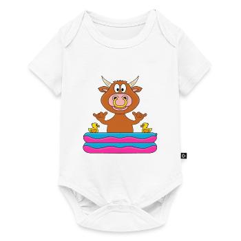 STIER - BULLE - POOL - PLANSCHBECKEN - SHAKA - Baby Premium Kurzarmbody - Weiß - Vorne