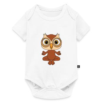 EULE - YOGA - PILATES - TIER - TIERISCH - Baby Premium Kurzarmbody - Weiß - Vorne
