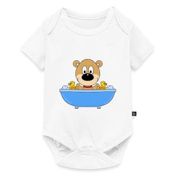 BADEWANNE - TEDDY - BÄR - TEDDYBÄR - Baby Premium Kurzarmbody - Weiß - Vorne