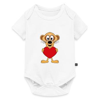 ERDMÄNNCHEN - LIEBE - LOVE - TIER - Baby Premium Kurzarmbody - Weiß - Vorne