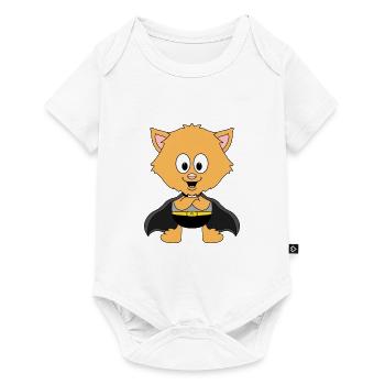 KATZE - KATER - SUPERHELD - TIER - KIND - BABY - Baby Premium Kurzarmbody - Weiß - Vorne