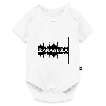 Saragosse Espagne Skyline Silhouette Souvenir de voyage - Body à manches courtes Premium Bébé - blanc - Devant