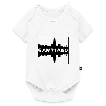 Santiago Chili Skyline Silhouette Souvenir de voyage - Body à manches courtes Premium Bébé - blanc - Devant