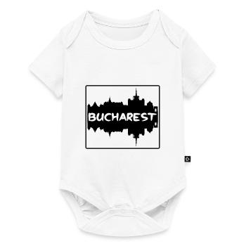 Bucharest Romania Skyline Silhouette Travel Souven - Baby Premium short-sleeve bodysuit - white - Front
