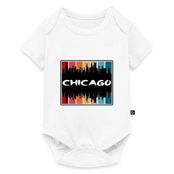 Chicago Illinois États-Unis Skyline Silhouette Voyage Sou - Body à manches courtes Premium Bébé - blanc - Devant