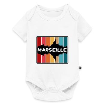 Marseille France Skyline Silhouette Travel Souveni - Baby Premium short-sleeve bodysuit - white - Front