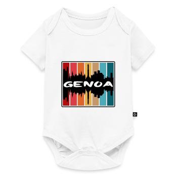 Genoa Italy Skyline Silhouette Travel Souvenir - Baby Premium short-sleeve bodysuit - white - Front