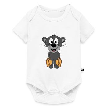 PANTHER - KOFFER - URLAUB - REISE - AUSWANDERER - Baby Premium Kurzarmbody - Weiß - Vorne