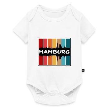 Hambourg Allemagne Skyline Silhouette Souvenir de voyage - Body à manches courtes Premium Bébé - blanc - Devant