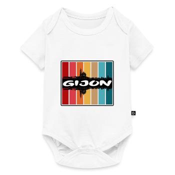 Gijon Espagne Skyline Silhouette Souvenir de voyage - Body à manches courtes Premium Bébé - blanc - Devant