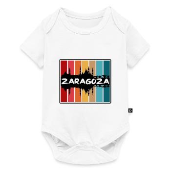 Saragosse Espagne Skyline Silhouette Souvenir de voyage - Body à manches courtes Premium Bébé - blanc - Devant