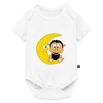 SCHWARZES SCHAF - MOND - TIER - KIND - BABY - Baby Premium Kurzarmbody - Weiß - Vorne