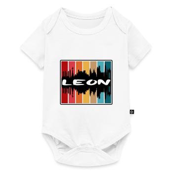 Leon Mexiko Skyline Silhouette Reise Souvenir - Baby Premium Kurzarmbody - Weiß - Vorne