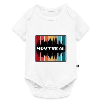 Montreal Canada Skyline Silhouette Travel Souvenir - Baby Premium short-sleeve bodysuit - white - Front