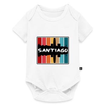 Santiago Chili Skyline Silhouette Souvenir de voyage - Body à manches courtes Premium Bébé - blanc - Devant