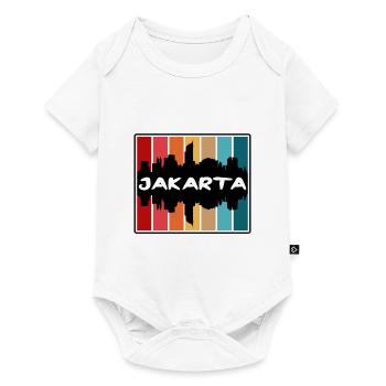 Jakarta Indonesia Skyline Silhouette Travel Souven - Baby Premium short-sleeve bodysuit - white - Front