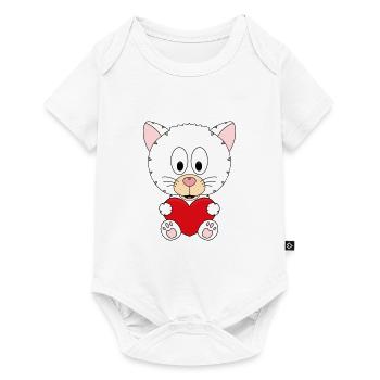 KATZE - KATER - LIEBE - LOVE - TIER - BABY - Baby Premium Kurzarmbody - Weiß - Vorne
