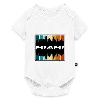 Miami Floride États-Unis Skyline Silhouette Voyage Souven - Body à manches courtes Premium Bébé - blanc - Devant