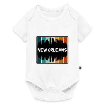 Nouvelle-Orléans Louisiane États-Unis Skyline Silhouette Trave - Body à manches courtes Premium Bébé - blanc - Devant