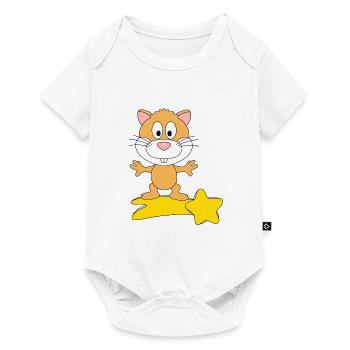HAMSTER - STERNSCHNUPPE - TIER - KIND - BABY - Baby Premium Kurzarmbody - Weiß - Vorne