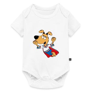 HUND - SUPERHELD - HELD - TIER - KIND - BABY - Baby Premium Kurzarmbody - Weiß - Vorne