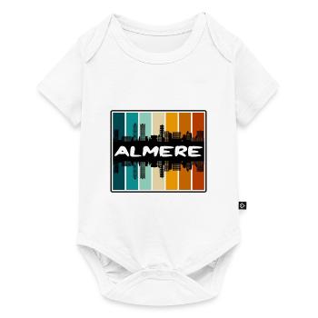 Almere Niederlande Skyline Silhouette Travel Souve - Baby Premium Kurzarmbody - Weiß - Vorne