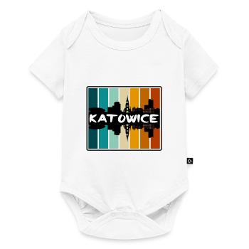 Katowice Pologne Skyline Silhouette Souvenir de voyage - Body à manches courtes Premium Bébé - blanc - Devant