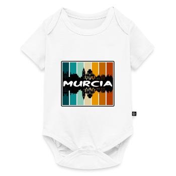 Murcie Espagne Skyline Silhouette Souvenir de voyage - Body à manches courtes Premium Bébé - blanc - Devant