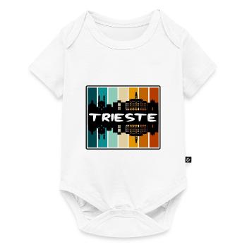 Trieste Italie Skyline Silhouette Souvenir de voyage - Body à manches courtes Premium Bébé - blanc - Devant