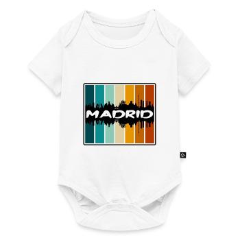Madrid Espagne Skyline Silhouette Voyage Souvenir - Body à manches courtes Premium Bébé - blanc - Devant