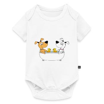 HUNDE - BADEWANNE - BADEENTEN - LIEBE - HUND - Baby Premium Kurzarmbody - Weiß - Vorne