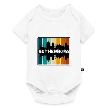 Göteborg Suède Skyline Silhouette Travel Souven - Body à manches courtes Premium Bébé - blanc - Devant