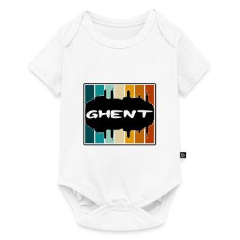 Gent Belgien Skyline Silhouette Reise Souvenir - Baby Premium Kurzarmbody - Weiß - Vorne