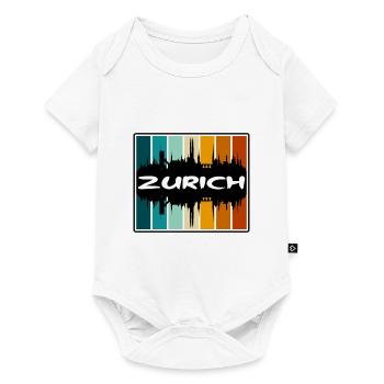 Zurich Suisse Skyline Silhouette Travel Souve - Body à manches courtes Premium Bébé - blanc - Devant