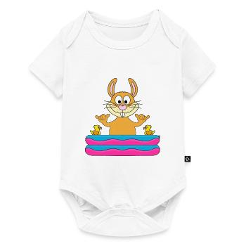 HASE - POOL - PLANSCHBECKEN - SHAKA - TIER - Baby Premium Kurzarmbody - Weiß - Vorne