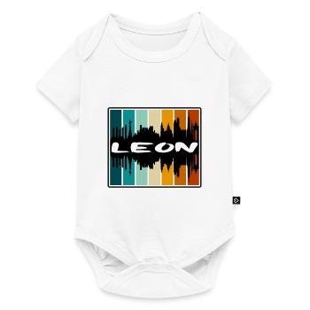 Leon Mexiko Skyline Silhouette Reise Souvenir - Baby Premium Kurzarmbody - Weiß - Vorne